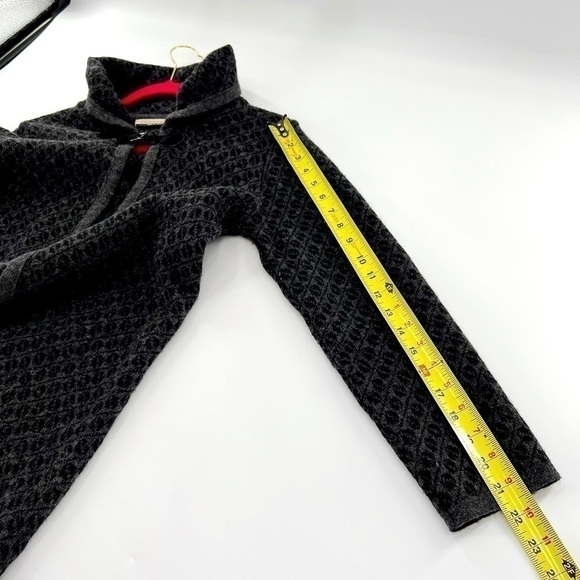 Chiaramente Long Cardigan Sweater Open Front Wool Blend Black Italy size S - Picture 8 of 17